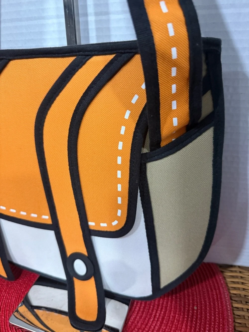 Jump from Paper Cheese Orange 2D Style Flat Crossbody Camera Bag - Picture 3 of 10